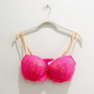 Victoria Secret Pink Neon Push Up Bra 32DD